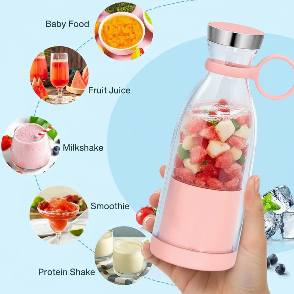 Blenzzy© - Portable Fruit Small Rechargeable Mini Juicer
